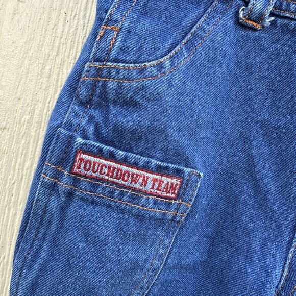 VTG Disney Babies Mickey Mouse Donald Duck Football Overalls Size 6/9 Months - Picture 4 of 8